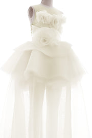 ivory ruffle organza dress