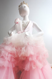 girls light pink and white ombre dress