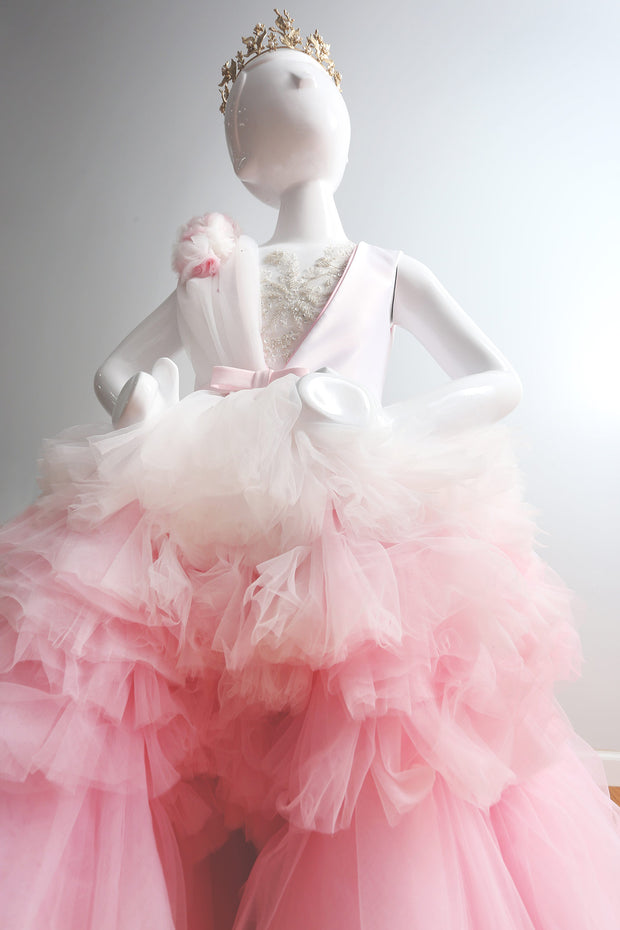 girls light pink and white ombre dress