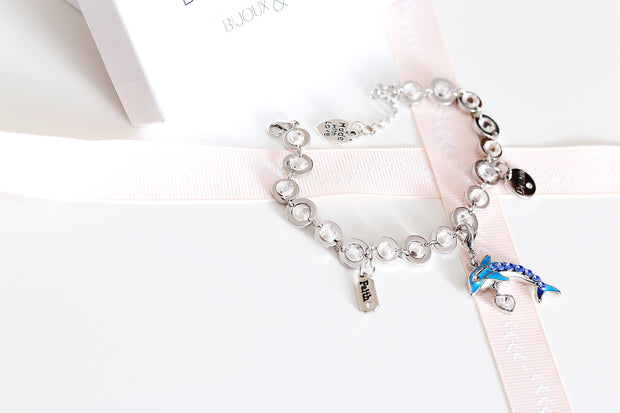 Swarovski Crystal Personalized Dolphin Bracelet - Dear Liline