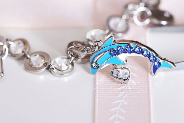 Swarovski Crystal Personalized Dolphin Bracelet - Dear Liline