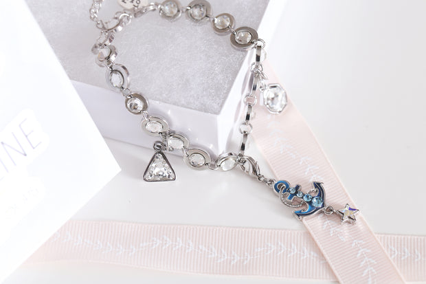 Swarovski Crystal Personalized Anchor Bracelet - Dear Liline