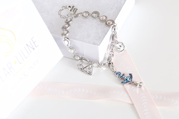 Swarovski Crystal Personalized Anchor Bracelet - Dear Liline