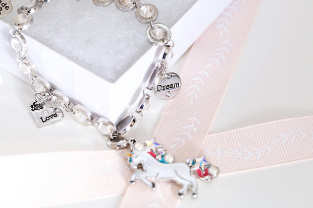 Swarovski Crystal Personalized Unicorn Bracelet - Dear Liline