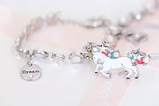 Swarovski Crystal Personalized Unicorn Bracelet - Dear Liline